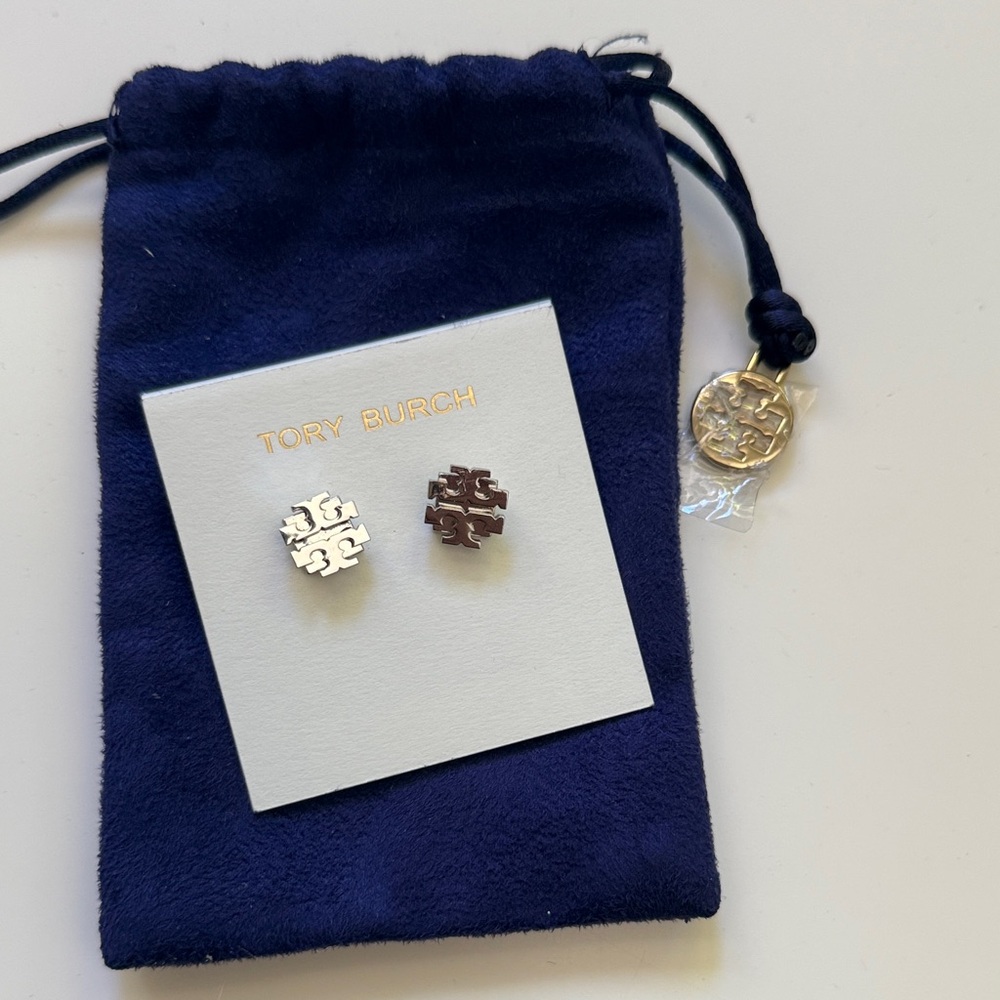 Tory Burch small T logo stud earrings